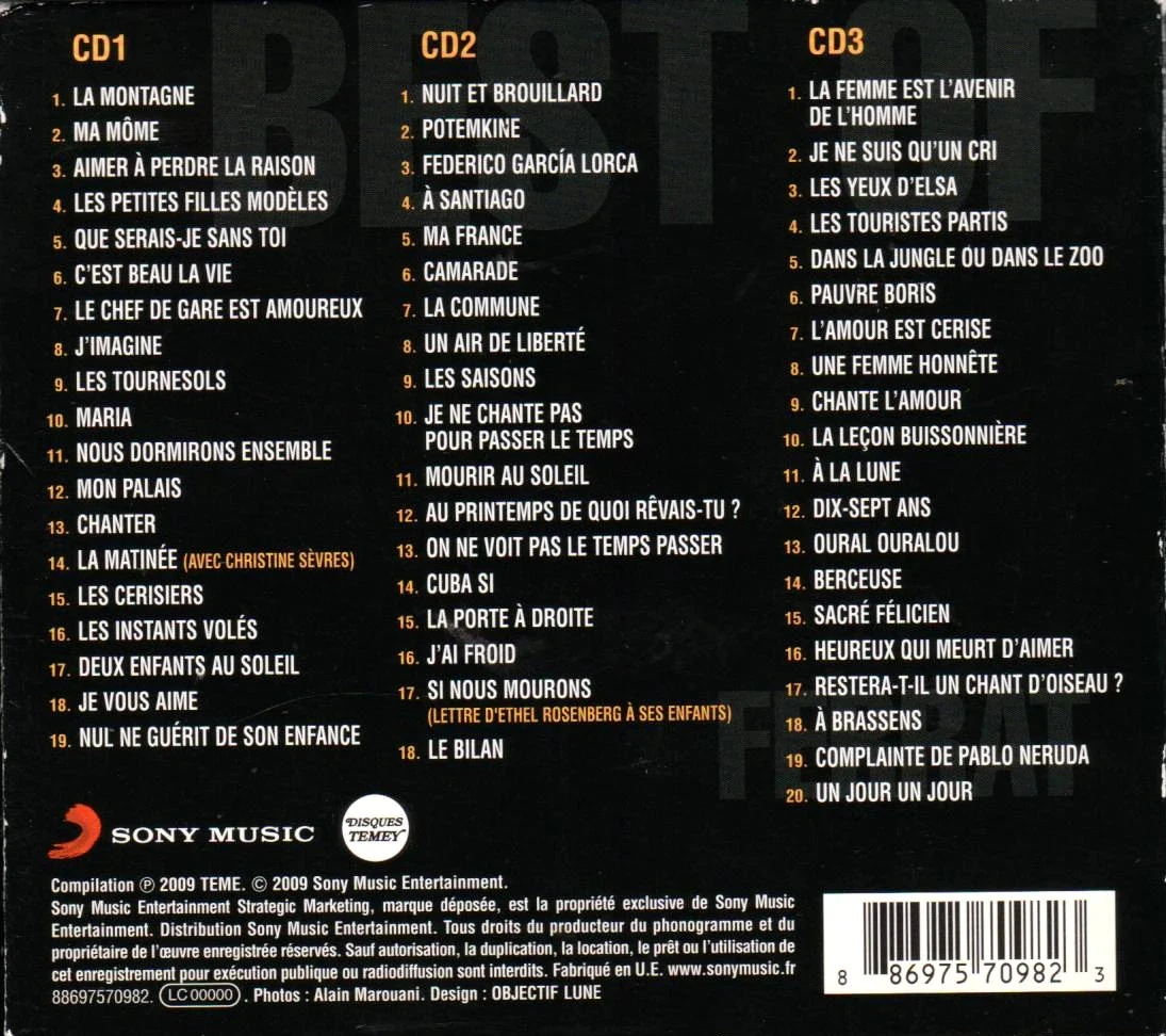 🌟 El Best Of legendario de Jean Ferrat - ¡3 CD introvables! Una joya que debes tener 🎶💿 – photo 2